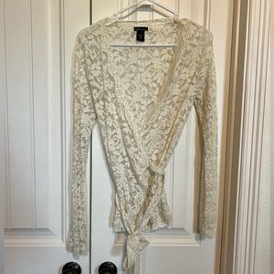 Moda International lace wrap top